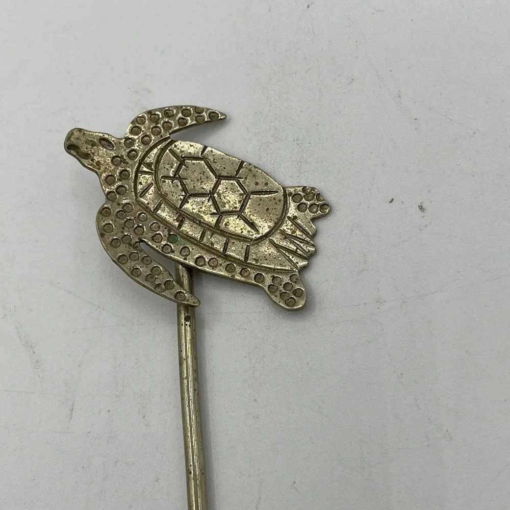 Vintage Brass Nautical Cocktail Swizzle Sticks Set of 6 Mermaid Tropical Coastal
